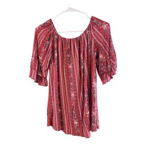 Red Floral Women's Top